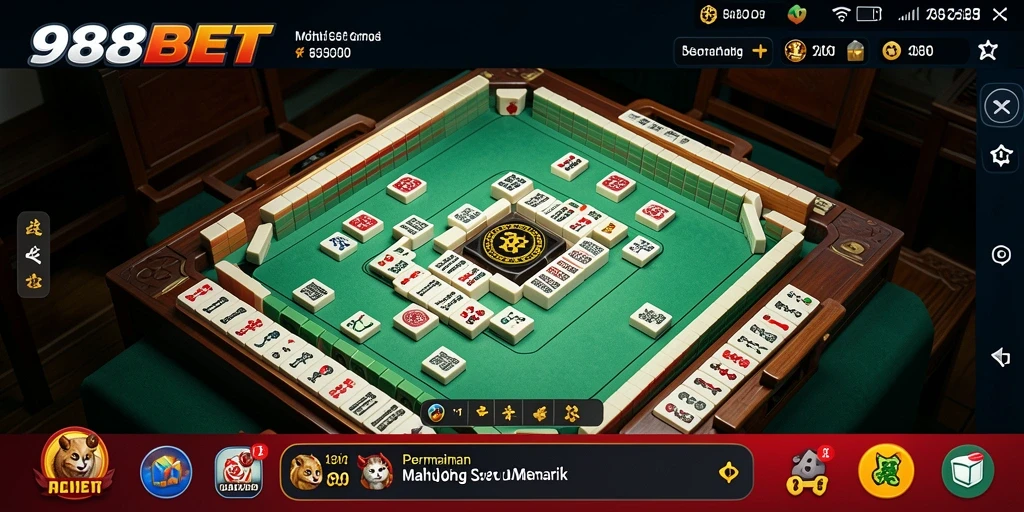 Tampilan gameplay Mahjong di 988BET yang menarik dan interaktif.