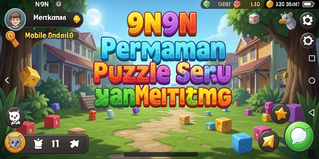Screenshot game 9N9N menampilkan gameplay puzzle yang seru.
