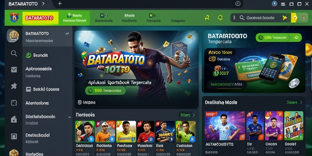 Tampilan gameplay utama BATARATOTO dengan fitur taruhan olahraga.