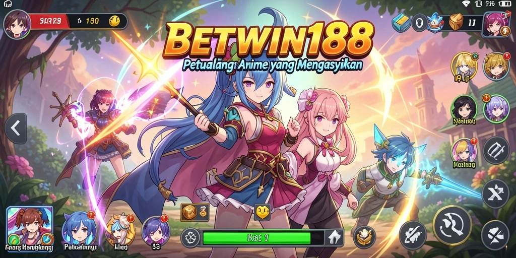 Screenshot gameplay BETWIN188 yang menampilkan pertarungan karakter Anime.