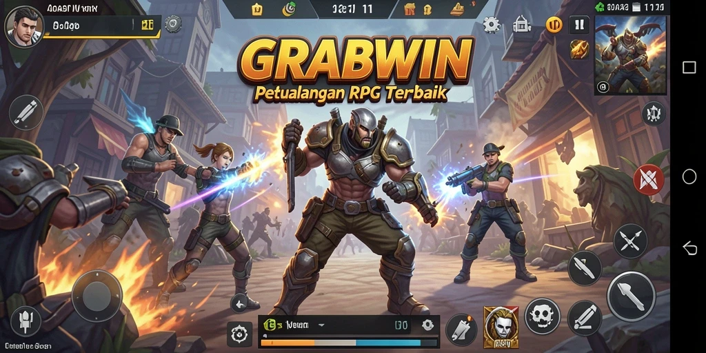 Screenshot menunjukkan aksi seru dalam game ARPG GRABWIN.
