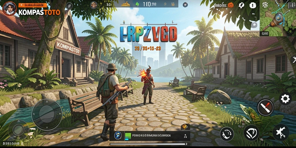 Tangkapan layar gameplay menunjukkan interaksi dan lingkungan yang menarik dalam KOMPASTOTO.