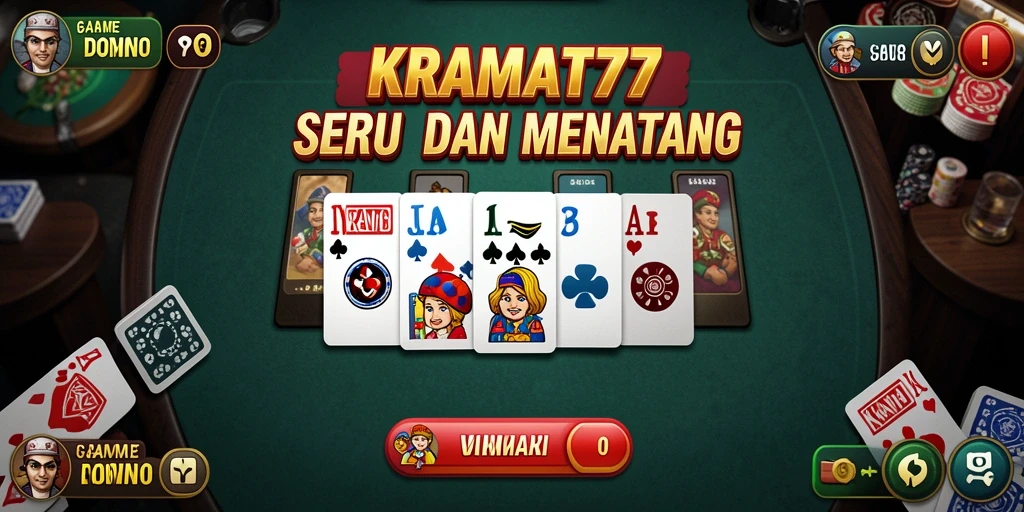 Screenshot gameplay seru KRAMAT77 yang menampilkan aksi domino.