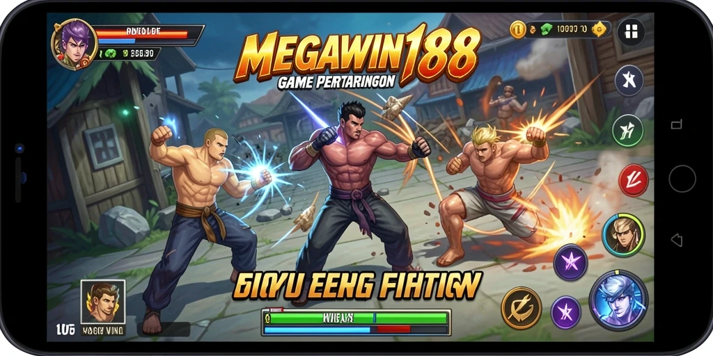 Tampilan gameplay pertarungan seru di MEGAWIN188.