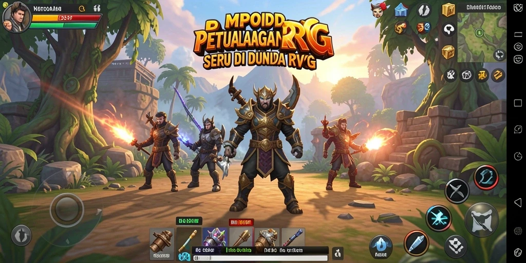 Gambaran gameplay MPOID yang menampilkan aksi petualangan RPG.