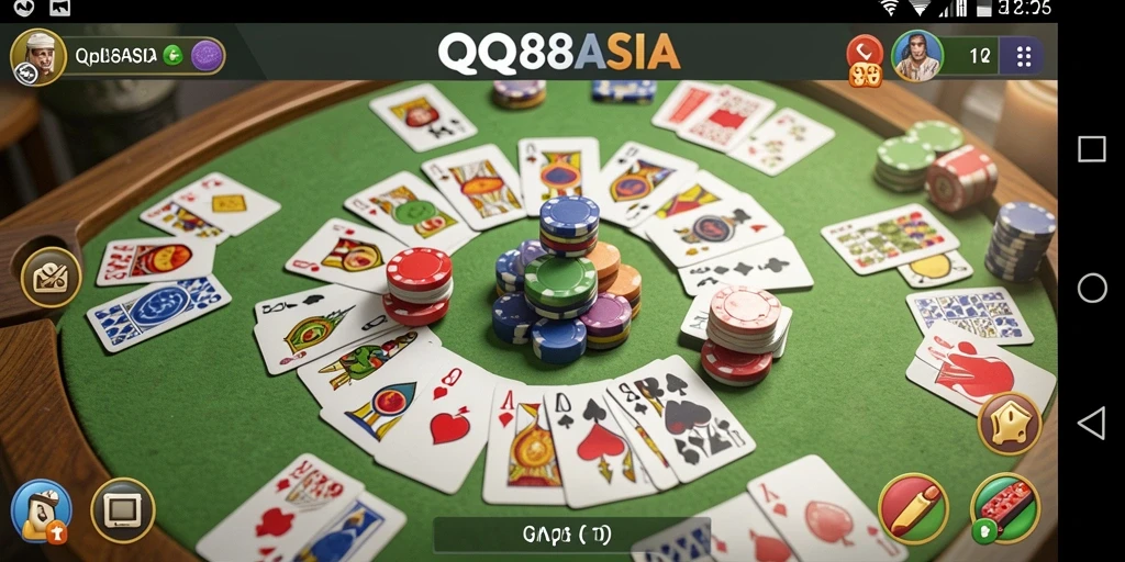 Tampilan gameplay seru dari permainan Gaple di QQ88ASIA.