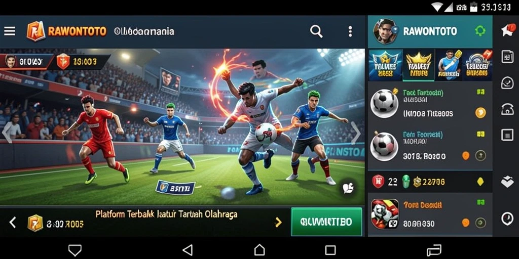 Tampilan menarik dari aplikasi Sportsbook RAWONTOTO yang menampilkan fitur taruhan.
